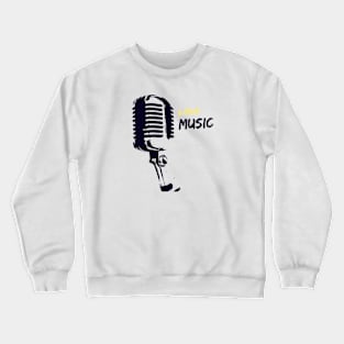 love music recording mic design Crewneck Sweatshirt